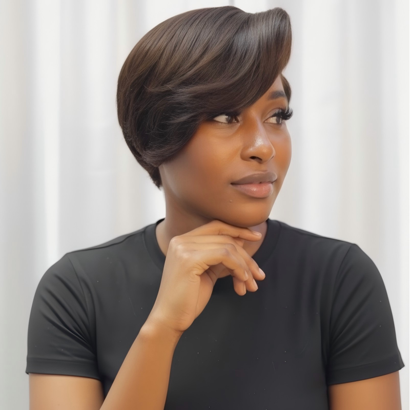 Boss Lady Side Parted Pixie Cut 13x4 Frontal Lace Wig