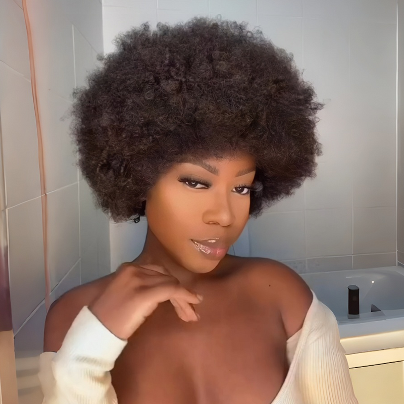Voluminous Afro Kinky Curly 13x4 Lace Frontal Wig
