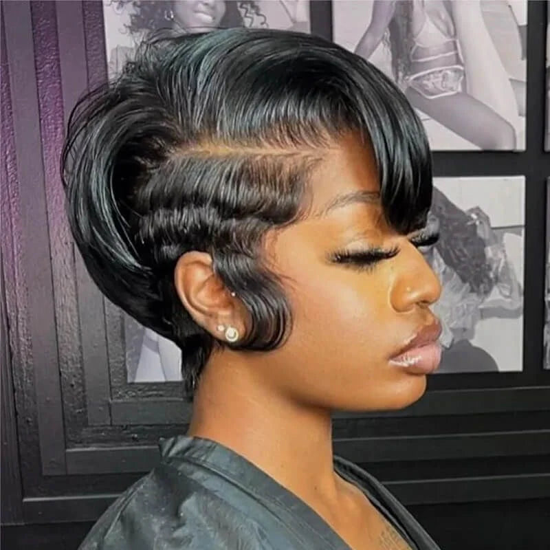 Coracrown Natural Realistic Full Lace Glueless Side Parted Bob Wig