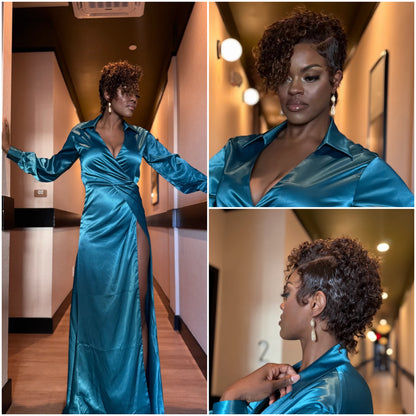 Full Lace Reddish Brown Side Part Asymmetrical Curly Short Pixie Cut Wig