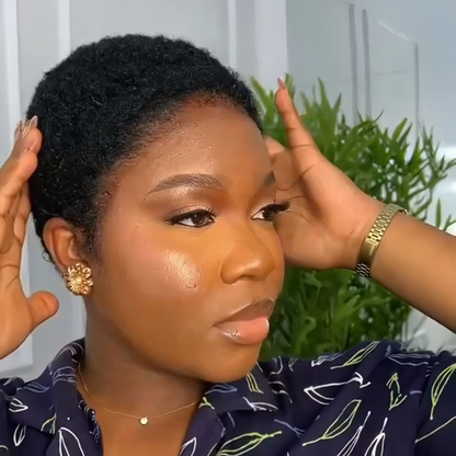 Natural Black Afro Low Cut 13x4 Lace Frontal Glueless Wig