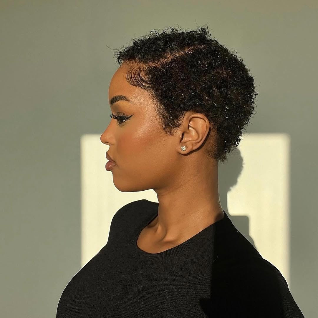 Full Lace Side Part Curly Pixie Cut Wig With Drawstring