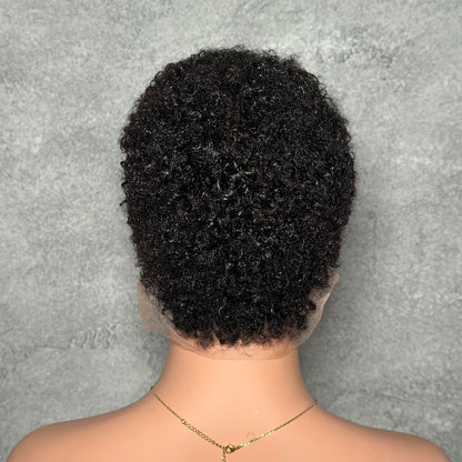 Full Lace Side Part Curly Pixie Cut Wig With Drawstring