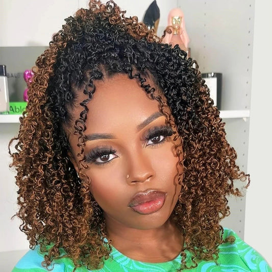 Ombre Brown HD Full Lace Yanky Twists Invisi Drawstring Wig