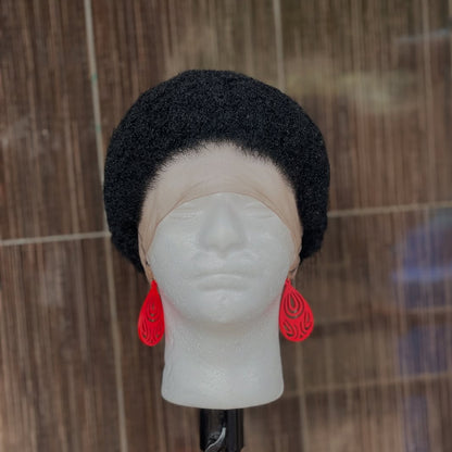 Full Lace Natural Black Afro Kinky Low Cut Glueless Pixie Wig