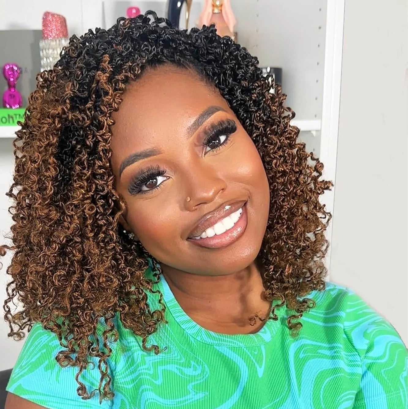 Ombre Brown HD Full Lace Yanky Twists Invisi Drawstring Wig
