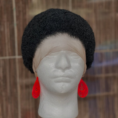 Full Lace Natural Black Afro Kinky Low Cut Glueless Pixie Wig