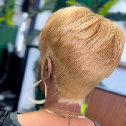 Put on  & Go Layered Cut Blonde Pixie Hair Wig