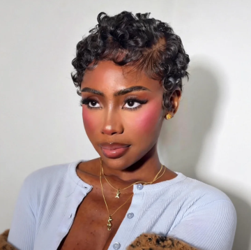 Full Lace Natural Hairline Finger Wave Pixie Cut Wig