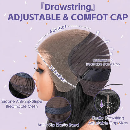 13×4 Lace Black & Brown Short Curly Pixie Wig With Drawstring