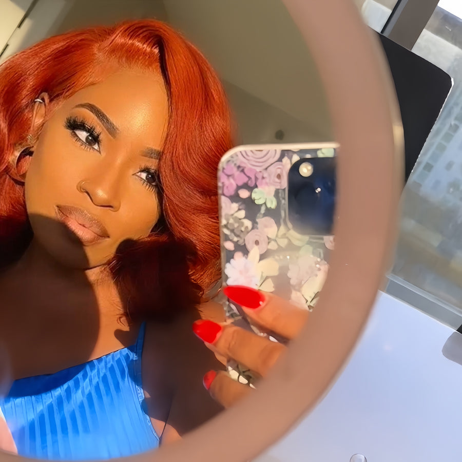 Ginger Side Part Layered Bangs 13x4 Lace Front Wig