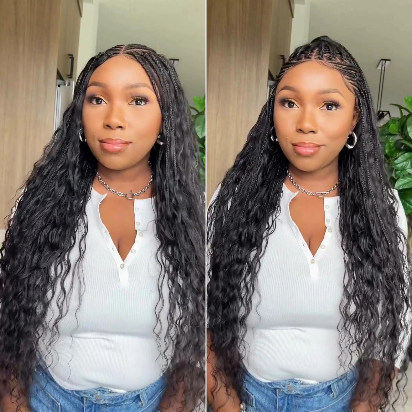 Full Lace Long Cornrows Braids With Invisi Drawstring Wig