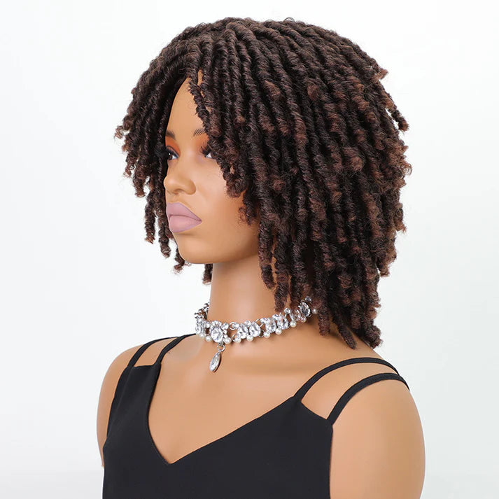 Full Lace Afro Dreadlock Short Curly Bob Wig