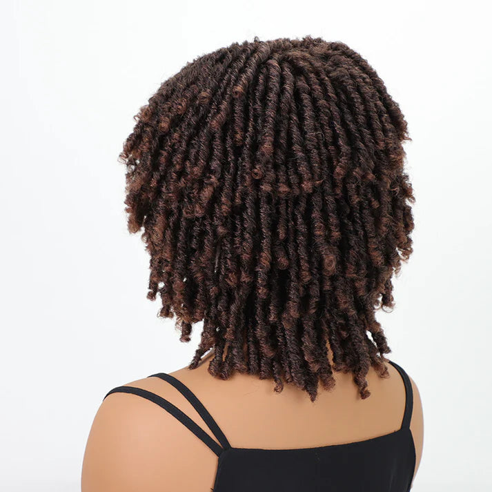 Full Lace Afro Dreadlock Short Curly Bob Wig