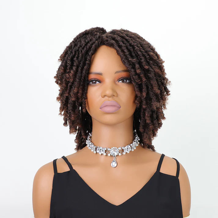 Full Lace Afro Dreadlock Short Curly Bob Wig