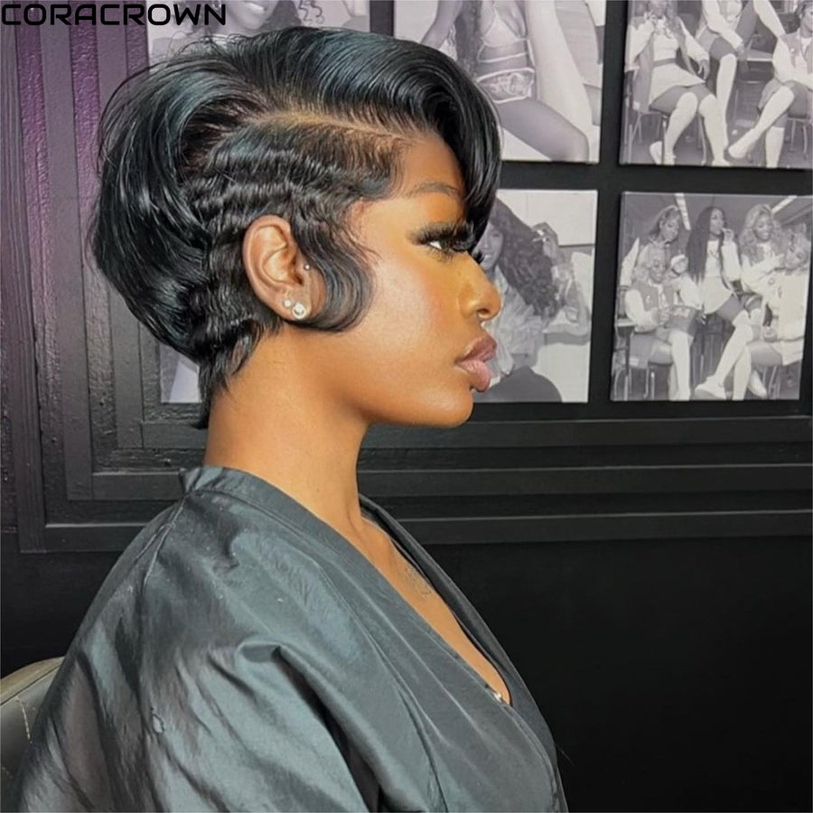 Coracrown Natural Realistic Lace Glueless Side Parted Bob Wig