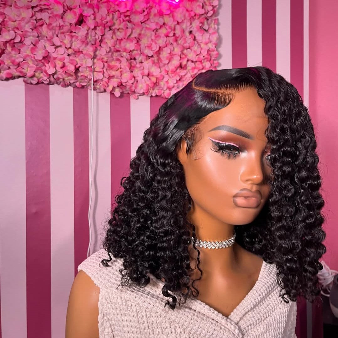 13x4 Lace Frontal Side Parted Deep Curly Wig