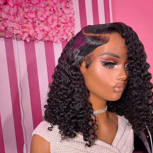 13x4 Lace Frontal Side Parted Deep Curly Wig