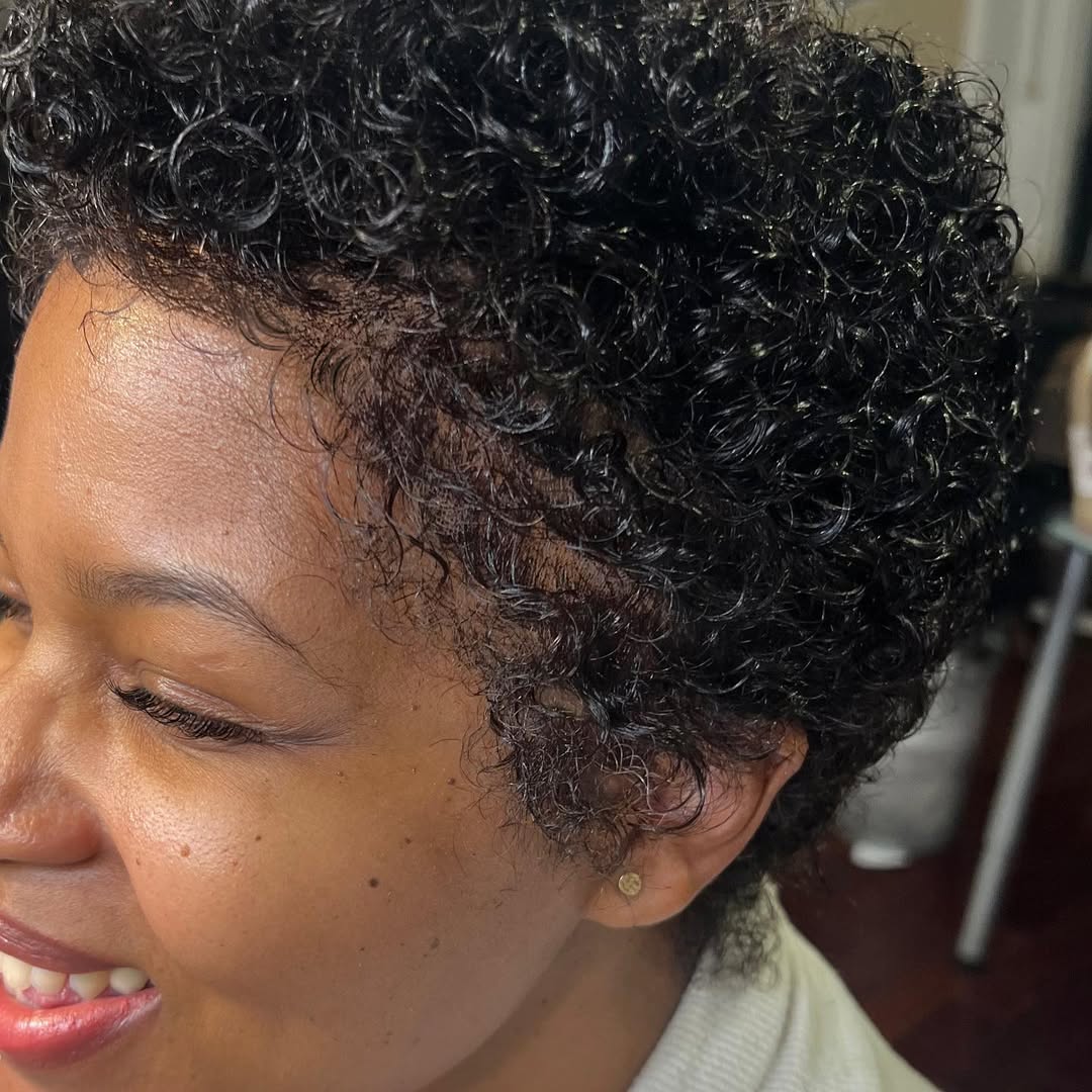 Full Lace Natural Black Kinky Curly Short Pixie Cut Glueless Wig