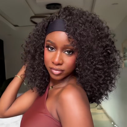 Put On & Go Voluminous Kinky Curly Glueless Headband Wig