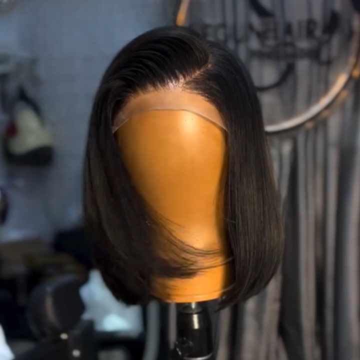 Put on & Go Natural Straight Bob 5x5 Closure Lace Wig