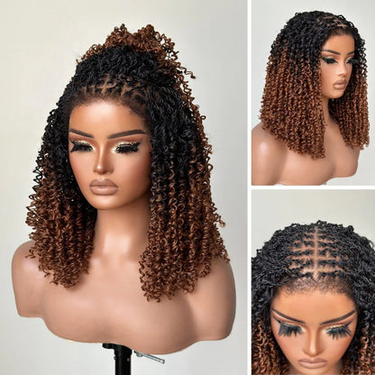 Ombre Brown HD Full Lace Yanky Twists Invisi Drawstring Wig