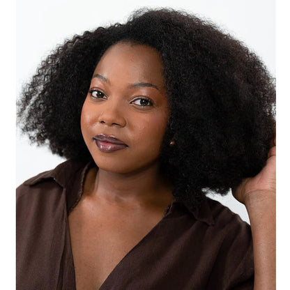 Kinky Coily Half Wig with Drawstring Human Hair Affordable Wig