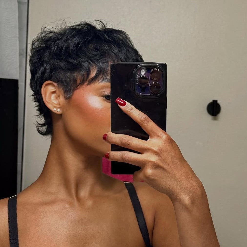 Full Lace 90s shaggy Pixie Cut Wig 100% Human Hair