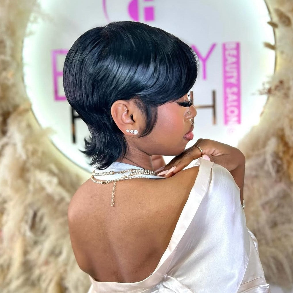 90s Shaggy Wolft Cut Side Part Pixie 13x4 Lace Wig