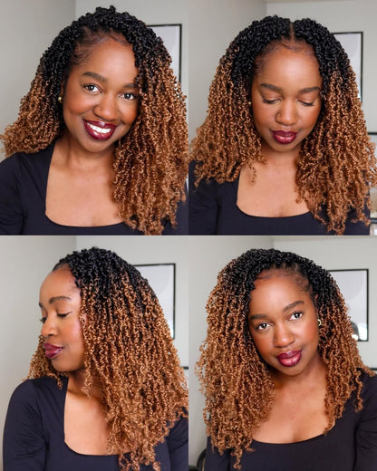 Ombre Brown HD Full Lace Yanky Twists Invisi Drawstring Wig
