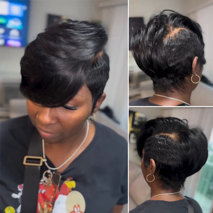 Full Lace Side Parted Layered Cut Wig With Bang