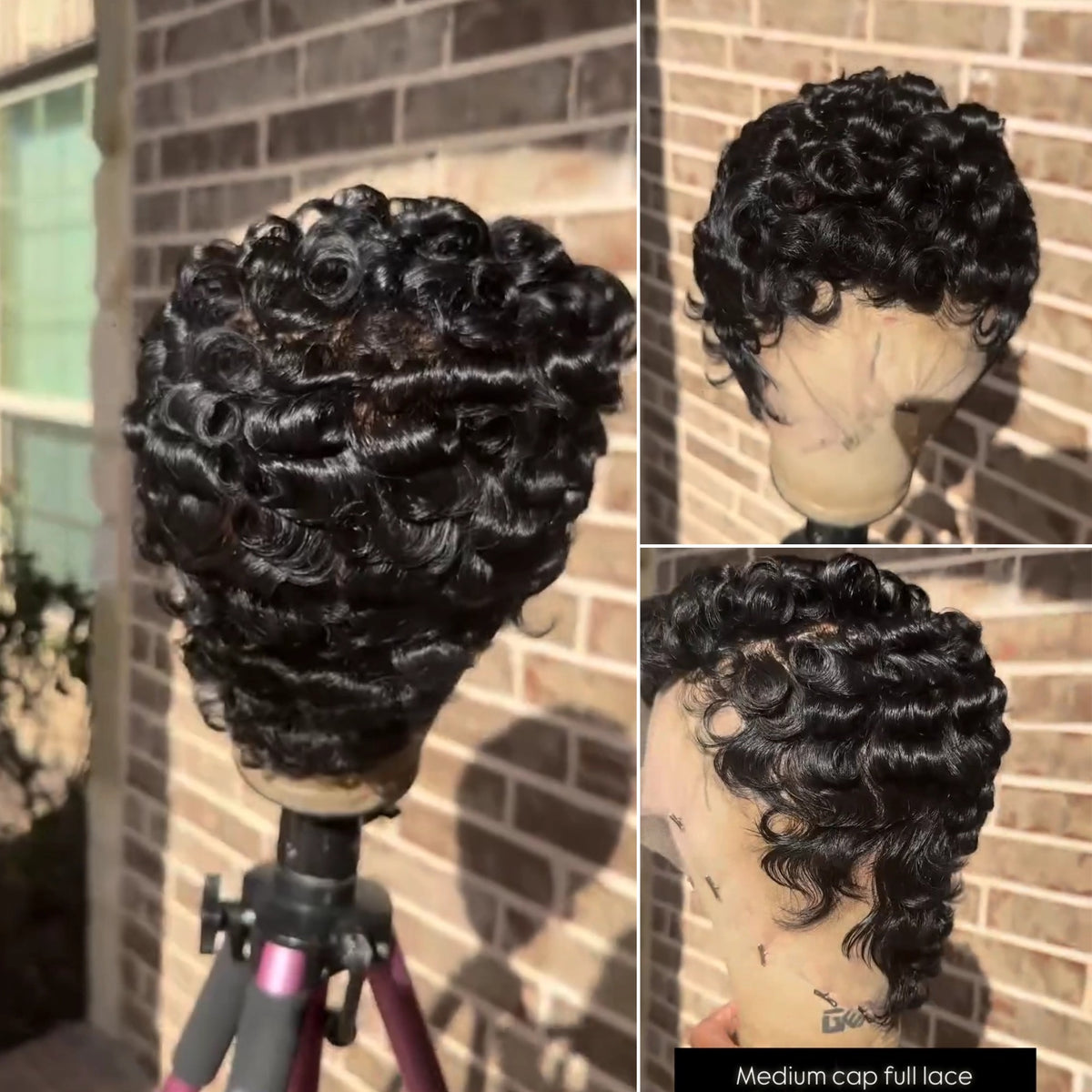 Full Lace Short Pixie Finger Wave Glueless Wig
