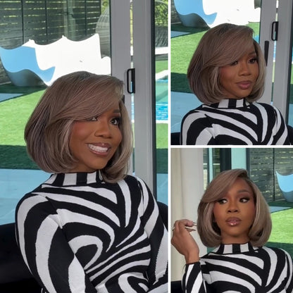 613 Ash Blonde Highlights Wifey Cut Bob
