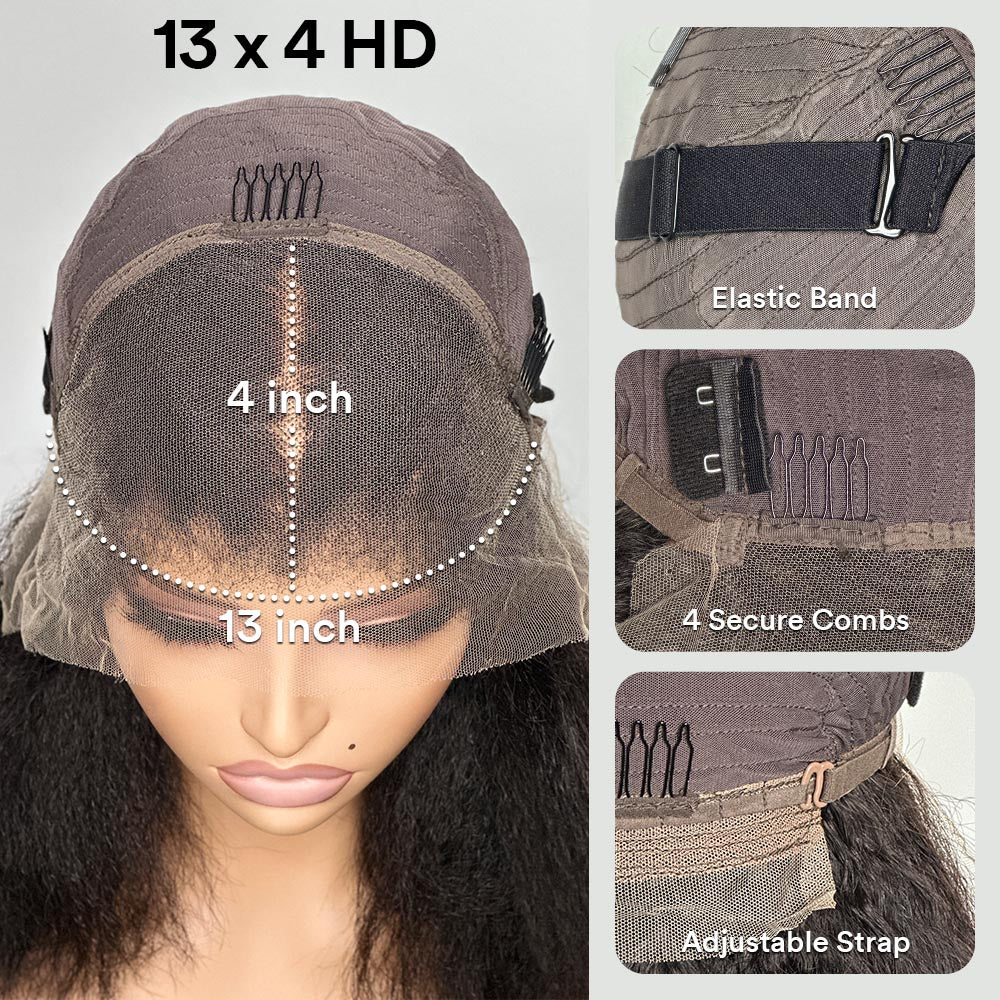13x4 HD LACE FRONTAL REALISTIC KINKY HAIRLINE WIG coracrown