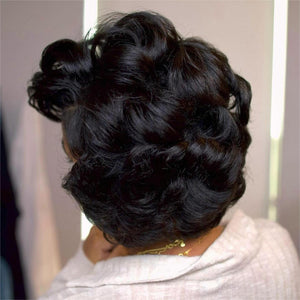 Body Wave Realistic Lace Glueless Side Parted Bob Wig